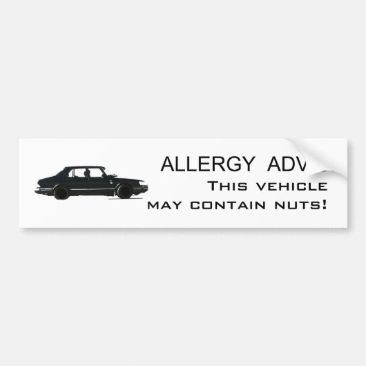 Autocollant De Voiture Conseil d'allergie (Devant)