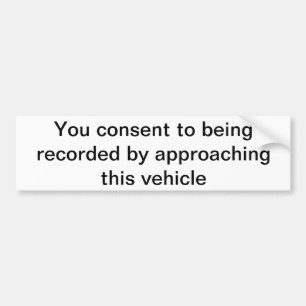 Autocollant De Voiture Consentement de enregistrement