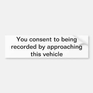 Autocollant De Voiture Consentement de enregistrement