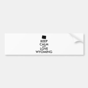 Autocollant De Voiture CONSERVER CALME et AMOUR WYOMING sur mesure