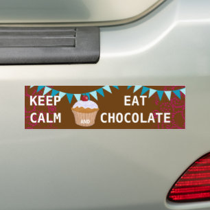 AUTOCOLLANT DE VOITURE CONSERVEZ LE CHOCOLAT DE MANGE CALME