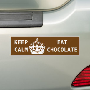 AUTOCOLLANT DE VOITURE CONSERVEZ LE CHOCOLAT DE MANGE CALME