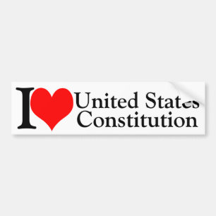 Autocollant De Voiture Constitution d'Etats-Unis du coeur I