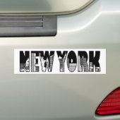 Autocollant De Voiture Contour des textes de New York avec le dessin de (En voiture)