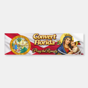 Autocollant De Voiture Convertissez la Floride ! Priez le Rosaire