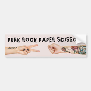Autocollant De Voiture Cool de ciseaux de papier Punk Rock