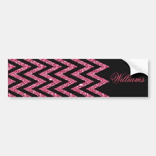 Autocollant De Voiture Cool tendance chevron zigzag teinte rose vif parti (Devant)