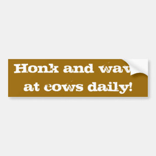 Autocollant De Voiture Cornement et vague aux vaches quotidiennes !