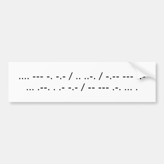 Autocollant De Voiture Cornez si vous parlez Morse (Devant)