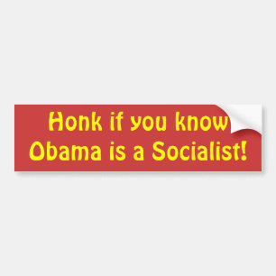 Autocollant De Voiture Cornez si vous savez qu'Obama est un socialiste !