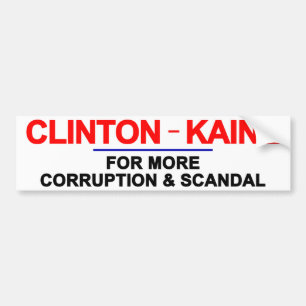 Autocollant De Voiture Corruption et scandale de Clinton Kaine