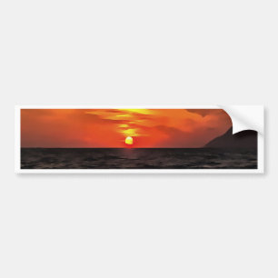 Autocollant De Voiture Coucher De Soleil Sur La Peinture Paysagère De La