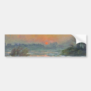 Autocollant De Voiture Coucher de soleil sur la Seine en hiver (Claude Mo