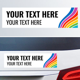 Autocollant De Voiture Couleurs de texte personnalisées vague arc-en-ciel