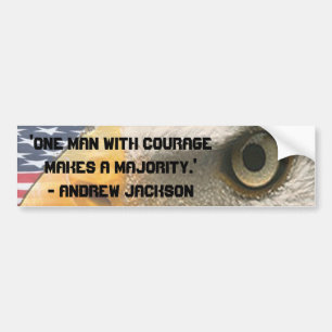 Autocollant De Voiture COURAGE de CITATION d'ANDREW JACKSON avec l'OEIL