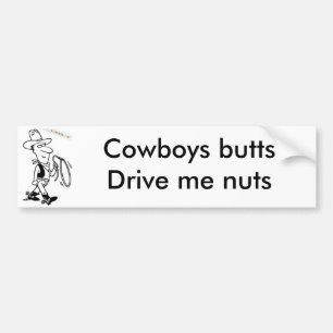 Autocollant De Voiture cowboy, cowboys buttsDrive je nuts