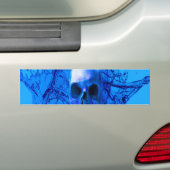 Autocollant De Voiture crâne bleu Alien (En voiture)