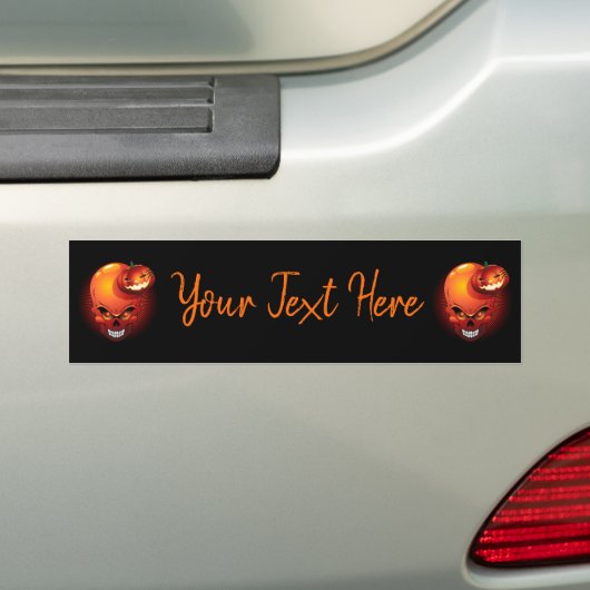 Autocollant De Voiture Crâne d'Halloween et Citrouille (En voiture)