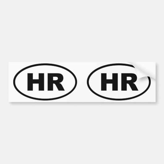 Autocollant De Voiture Croatie HR Ooval européen (Devant)