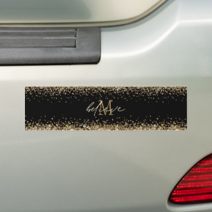 Autocollant De Voiture Croire Script Monogramme initial Parties scintilla