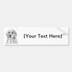 Autocollant De Voiture Croquis de golden retriever