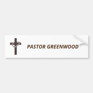 Autocollant De Voiture Crucifix Brown Modifiable Avec Nom D'Épines