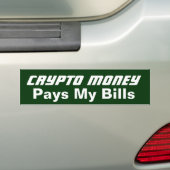 Autocollant De Voiture Crypto argent paie mes factures (En voiture)
