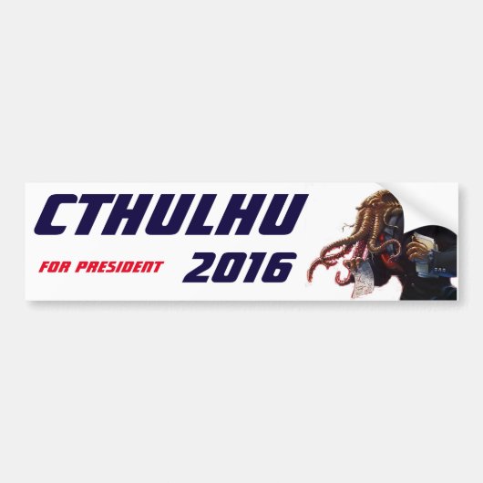 Autocollant De Voiture "Cthulhu pour le président 2016 " (Devant)