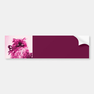 Autocollant De Voiture CUISINE AVEC ROSES, Rose Fuchsia Blanc