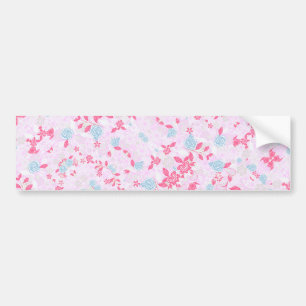 Autocollant De Voiture Curieux motif floral pastel coloré