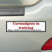 Autocollant De Voiture Curmudgeon dans la formation des tendances antisoc (En voiture)