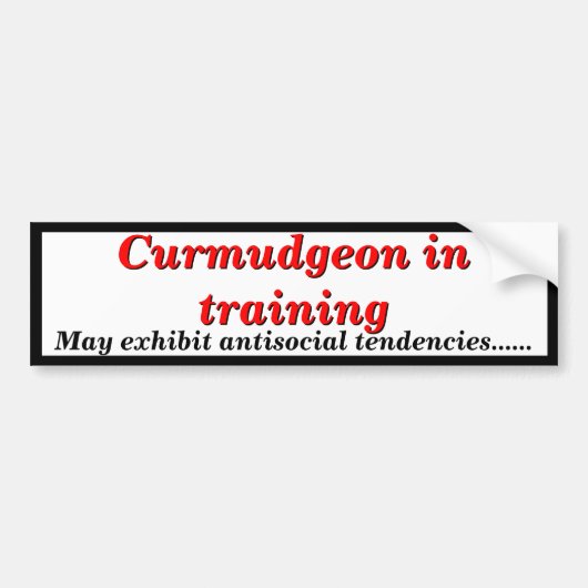 Autocollant De Voiture Curmudgeon dans la formation des tendances antisoc (Devant)