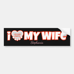 Autocollant De Voiture Custom I Love My Wife - Ajouter Nom & Photo