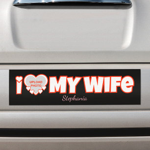 Autocollant De Voiture Custom I Love My Wife - Ajouter Nom & Photo