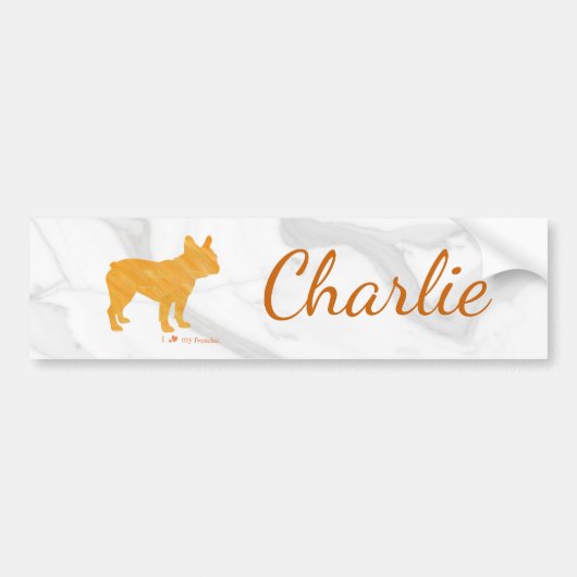 Autocollant De Voiture Customizable French Bulldog Pastel - Frenchie (Devant)