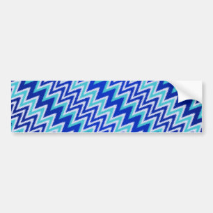 Autocollant De Voiture Cute aqua bleu zigzag rayures