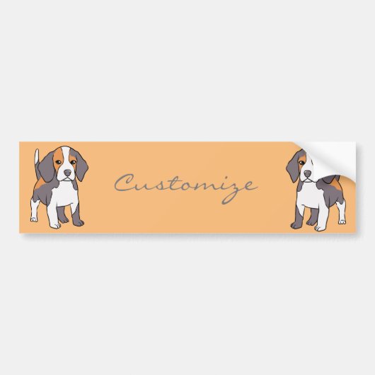 Autocollant De Voiture Cute Beagle (Devant)