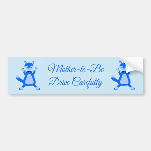 Autocollant De Voiture Cute Blue Baby Boy Fox Custom (Devant)