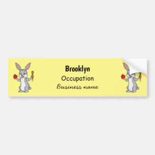 Autocollant De Voiture Cute bunny rabbit with vegetables