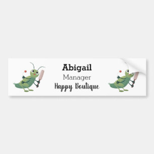 Autocollant De Voiture Cute green cricket insect cartoon illustration