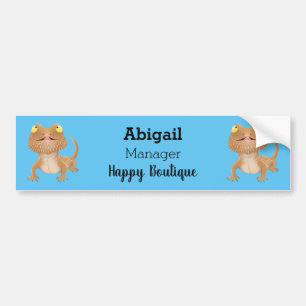 Autocollant De Voiture Cute happy bearded dragon lizard cartoon
