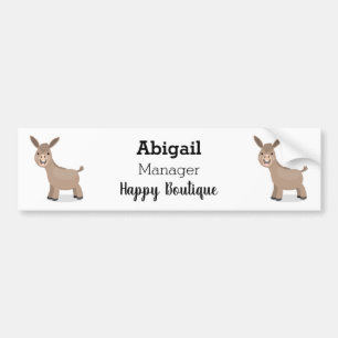 Autocollant De Voiture Cute happy miniature donkey cartoon illustration