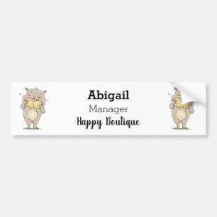Autocollant De Voiture Cute happy smiling hamster with peanut cartoon