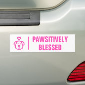 Autocollant De Voiture Cute Pink Dog Pawsitively Blessed (En voiture)