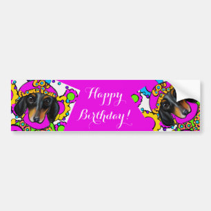 AUTOCOLLANT DE VOITURE DACHSHUND 