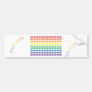 Autocollant De Voiture Dachshunds arc-en-ciel Gay pride