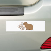Autocollant De Voiture dame folle de capybara (En voiture)