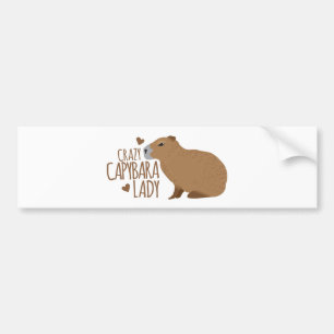 Autocollant De Voiture dame folle de capybara