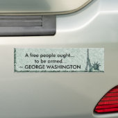 AUTOCOLLANT DE VOITURE DAME LIBERTY - CITATION DE GEORGE WASHINGTON - (En voiture)