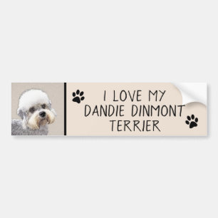 Autocollant De Voiture Dandie Dinmont Terrier Peinture Chien Art original